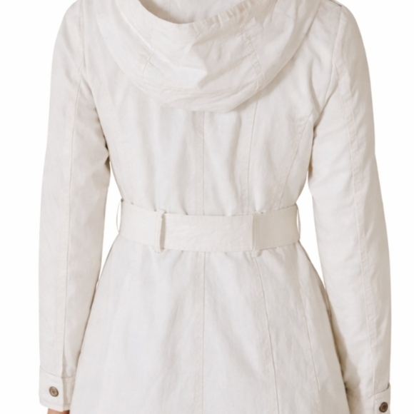 Calvin Klein | White Hooded Trench Coat Jacket - Picture 9 of 12
